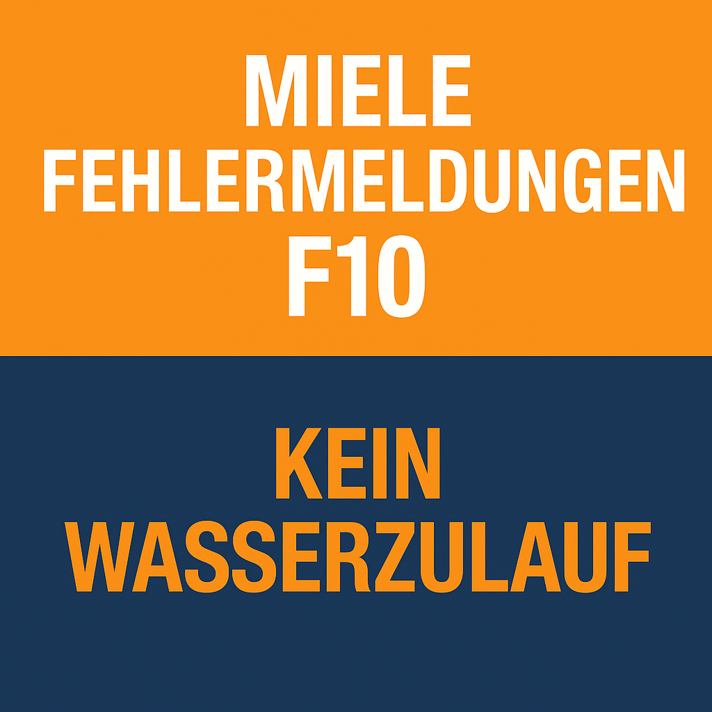 Miele Fehlermeldungen F10 - Kein Wasserzulauf