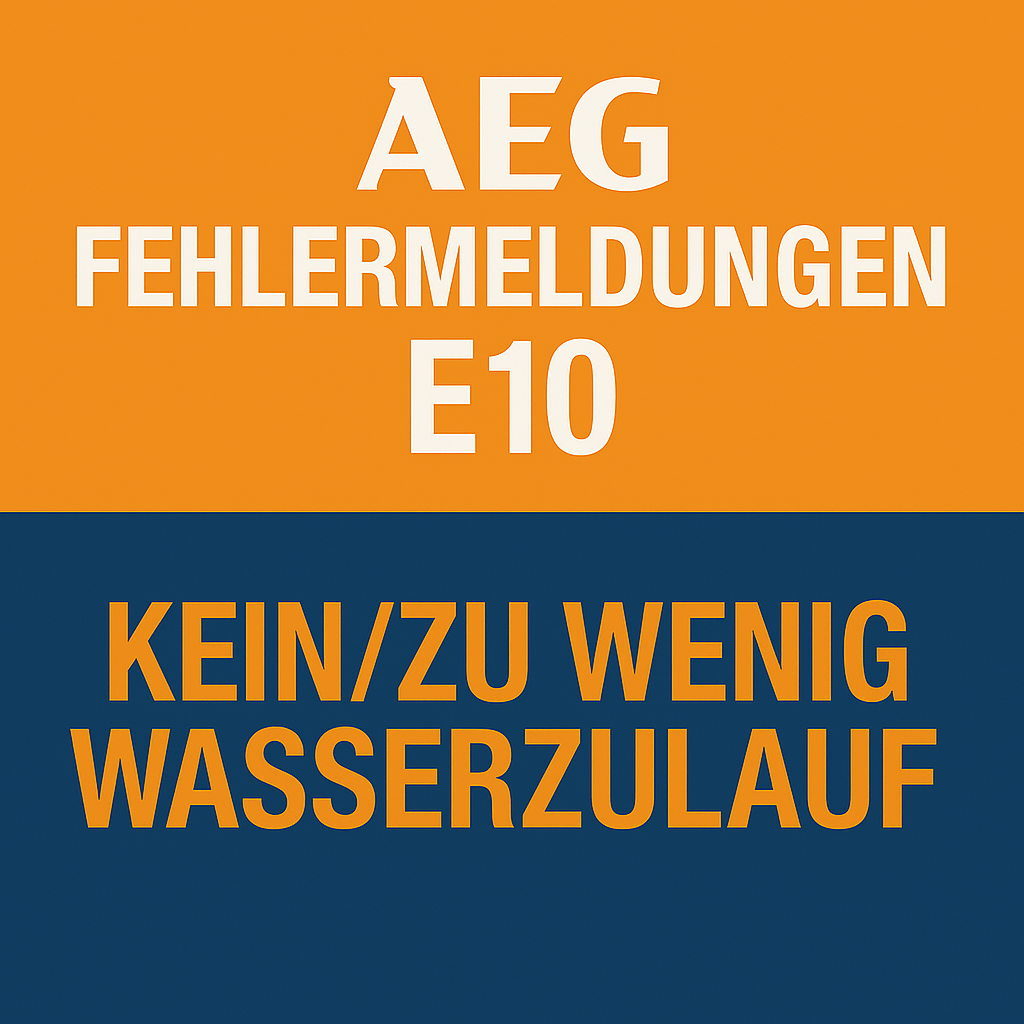 AEG Fehlermeldungen E10 - Kein/zu wenig Wasserzulauf