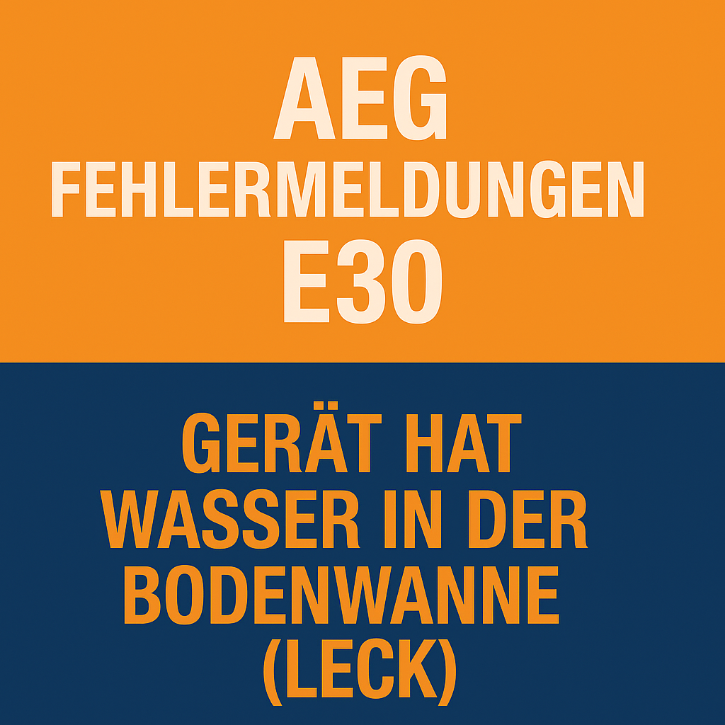 AEG Fehlermeldungen E30 - Gerät hat Wasser in der Bodenwanne (Leck)