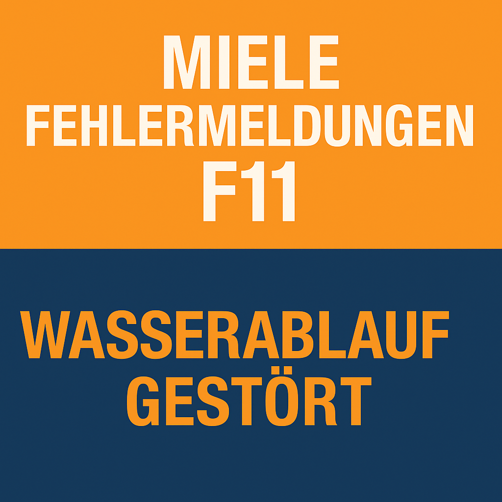 Miele Fehlermeldungen F11 - Wasserablauf gestört