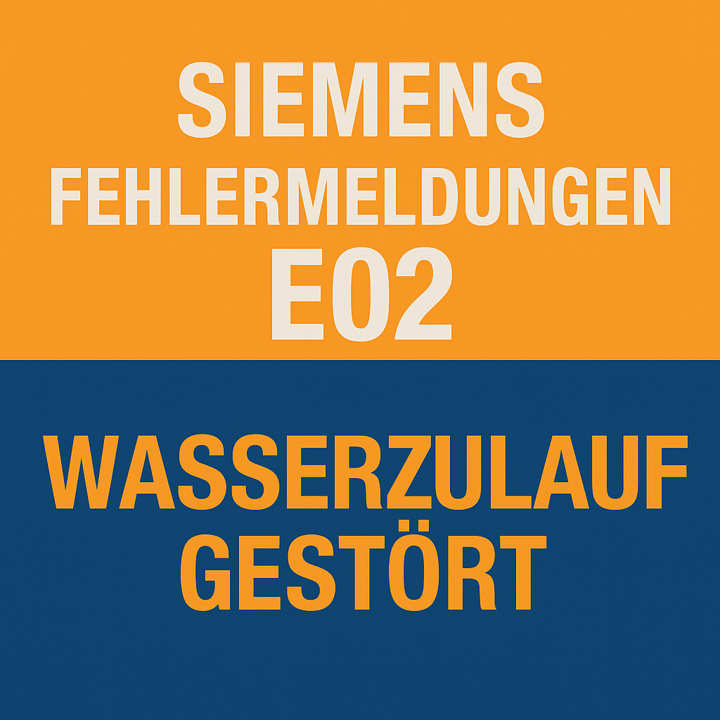 Siemens Fehlermeldungen E02 - Wasserzulauf gestört  