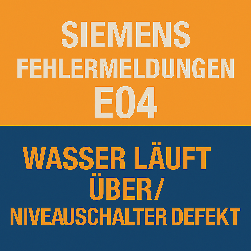 Siemens Fehlermeldungen E04 - Wasser läuft über / Niveauschalter defekt