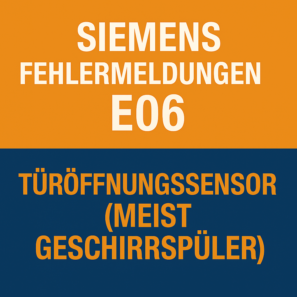 Siemens Fehlermeldungen E06 - Türöffnungssensor (meist Geschirrspüler)