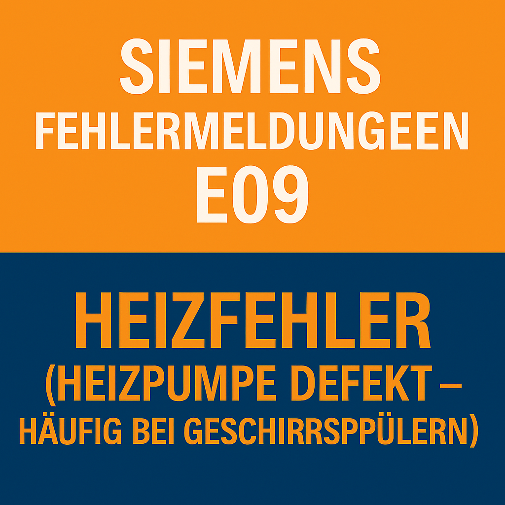 Siemens Fehlermeldungen E09 - Heizfehler (Heizpumpe defekt - häufig bei Geschirrspülern)