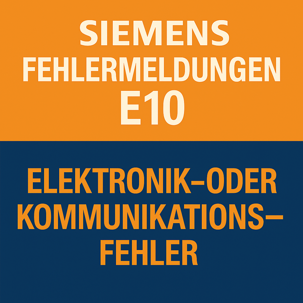Siemens Fehlermeldungen E10 - Elektronik- oder Kommunikationsfehler