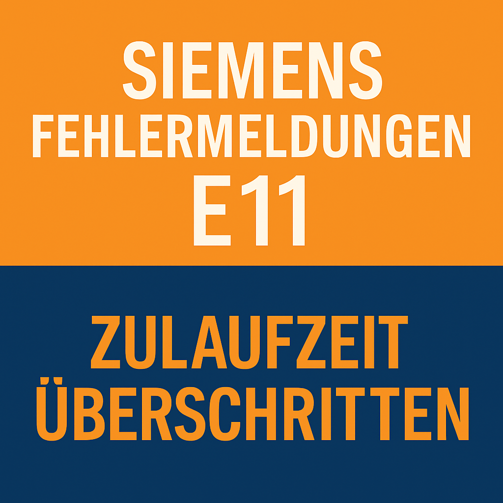 Siemens Fehlermeldungen E11 - Zulaufzeit überschritten